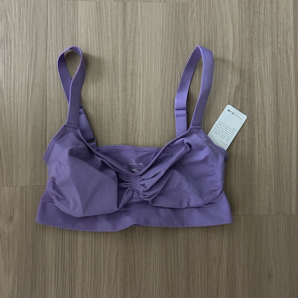 Feelingirl Smooth Seamless Comfort Wireless Bra  - light purple Large - Picture 3 of 5